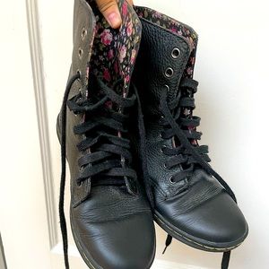 Floral Dr. Marten leather combat boots